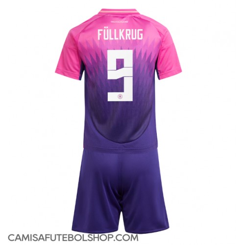 Camisa de time de futebol Alemanha Niclas Fullkrug #9 Replicas 2º Equipamento Infantil Europeu 2024 Manga Curta (+ Calças curtas)